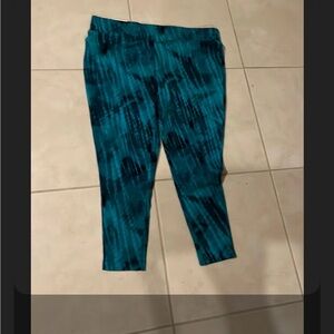 Teal Tie-Dye Capri Pants - Women